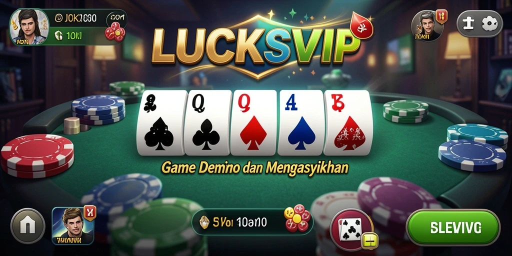 Screenshot utama menampilkan gameplay seru LUCKSVIP Domino.