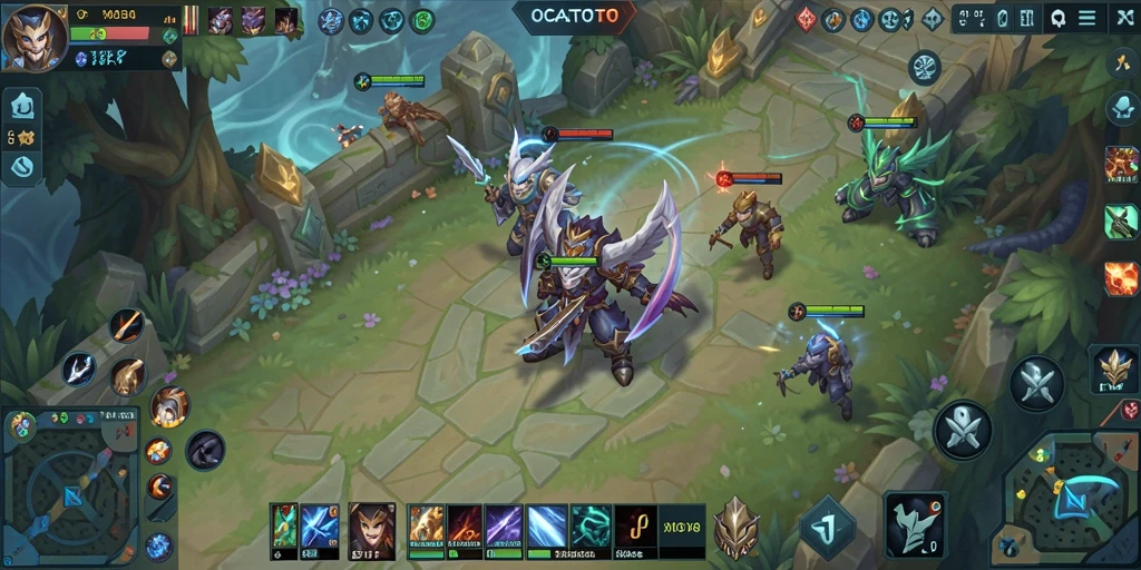 Screenshot gameplay OCATOTO menunjukkan pertarungan epik antar pemain.